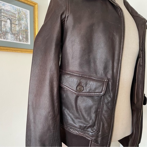 Tommy Hilfiger Other - Tommy Hilfiger GORGEOUS Dark Brown FINEST NATURAL Leather Bomber Jacket Size S